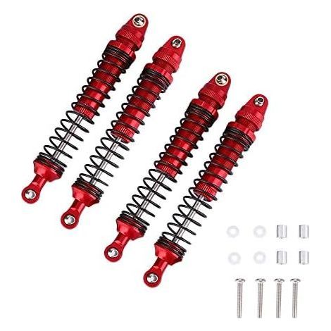 4 amortiguadores RC, amortiguadores de aluminio ensamblados, resortes para amortiguadores, piezas de mejora para amortiguadores RC para camión oruga RC 1/10 (100 mm) (1/5)
