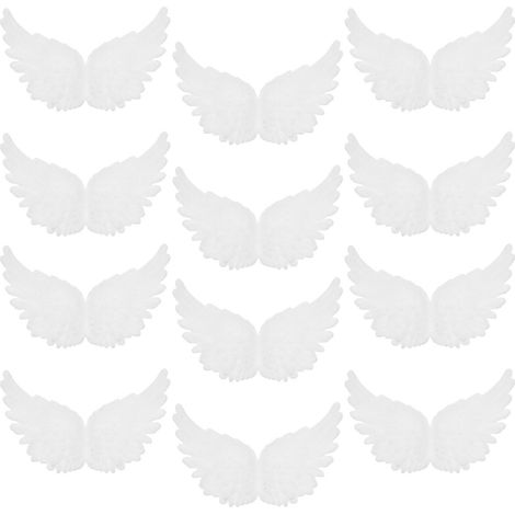 12 ailes d'ange en plastique pour décorations de Noël, accessoires de bricolage-10.5x5cm-White