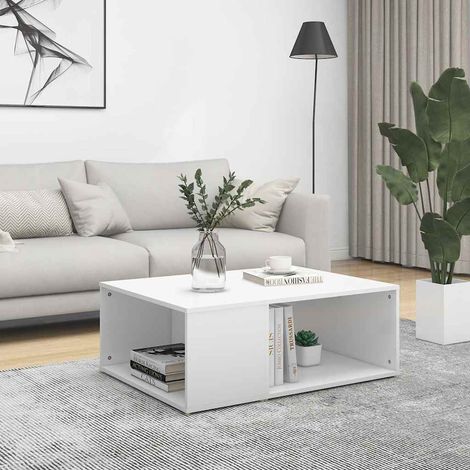 806903 vidaXL Coffee Table White 90x67x33 cm Engineered Wood (1/5)
