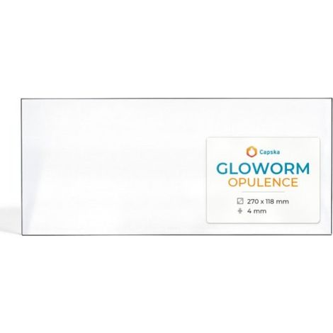Vitre Gloworm OPULENCE - Verre Rectangle pour poêle à bois - 270 x 118 mm (L1 x H1) - 4 mm (1/5)