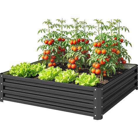 Carré potager acier galvanisé 120 x 120 x 30 cm gris