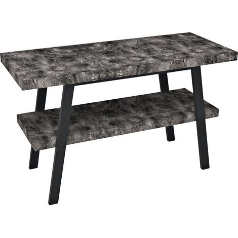 Table lavabo TWIGA 120x72x50 cm, noir mat/pierre écaillée (1/4)