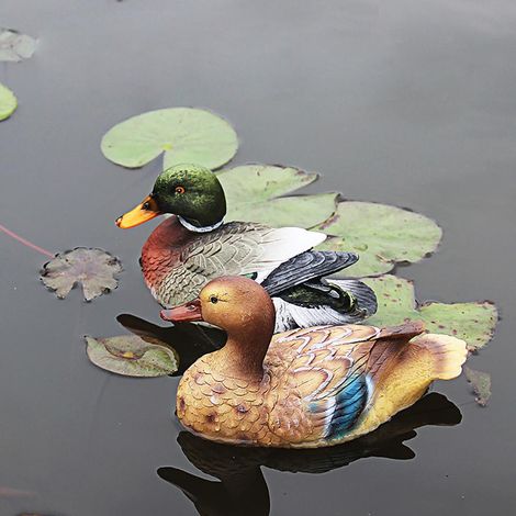 Canard flottant pour bassin, statue de canard décorative pour étang, piscine, ornement de jardin flottant (1/5)