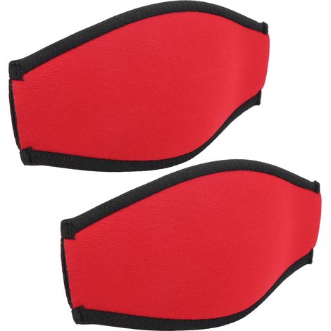 2 pièces Protège-Cheveux pour Plongée et Snorkeling, Couverture de Sangle de Masque - Rouge (1/5)