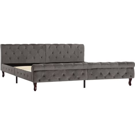 Maison Exclusive - Bettgestell Grau Samt 200x200 cm