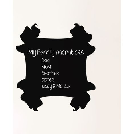 Sticker ardoise tableau noir - stickers muraux adhésif effaçable - DESIGN CADRE - 55x50cm (1/4)