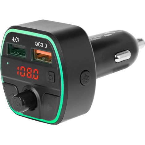 Trasmettitore Bluetooth 5.0, caricabatterie rapido, 2xUSB LED, 12-24V Micro SD MP3