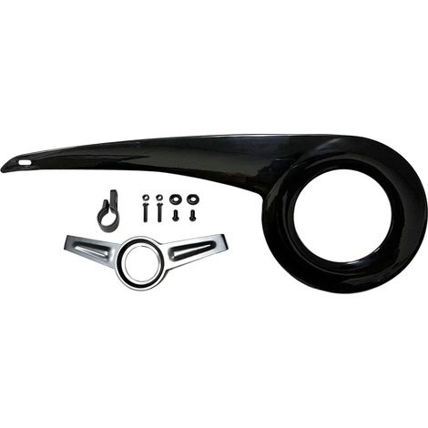 Protège-chaîne de vélo, portable, universel, noir, avec boucle arrière (1/5)
