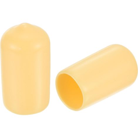 20pcs Embouts en Caoutchouc, 12 mm ID Vis Filetage Protecteur en PVC Embouts de Protection Flexible pour Tube Métallique, Câbles, Fils, Tige, Écrou et Cache Boulon, Beige (1/3)