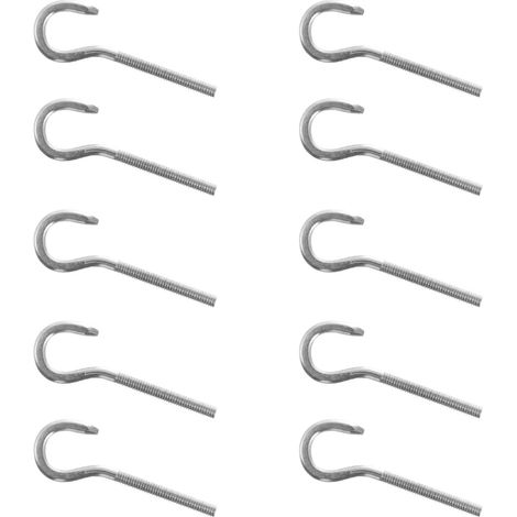 10 crochets à vis, inox, argenté, pour accessoires de maison (1/5)