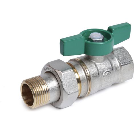 Valvola a sfera attacchi M-M maniglia a farfalla passaggio standard Giacomini R259W  3/4"F x 1"M (1/2)