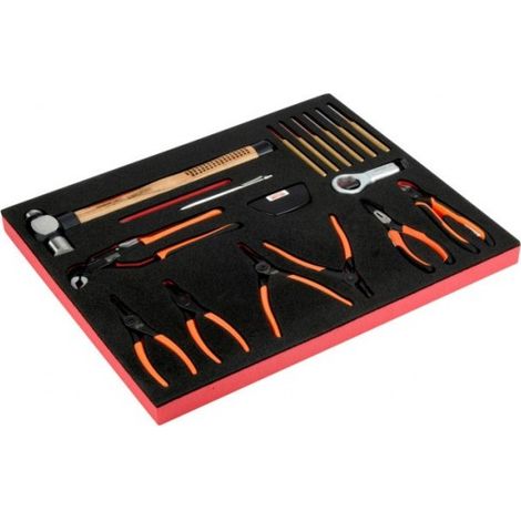 BAHCO - Jeu d'outils de frappe et pinces, module mousse 3/3 Fit&Go - 18 pcs