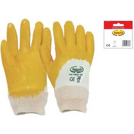 12BL GUANTI DA LAVORO IMPREGNATO IN  NBR COLORE GIALLO - tg. 10