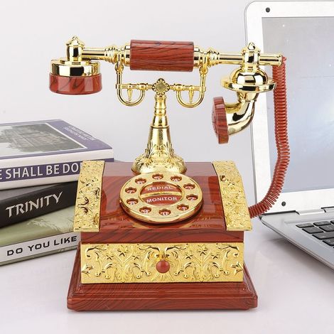 Boîte à musique/boîte à bijoux/objet de décoration de bureau en forme de téléphone rétro (1/5)
