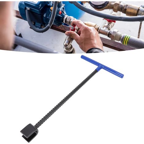 Clé à molette T multifonction pour vanne de sécurité - Outil manuel pour robinet d'arrêt principal - Bleu -KZQ (1/5)