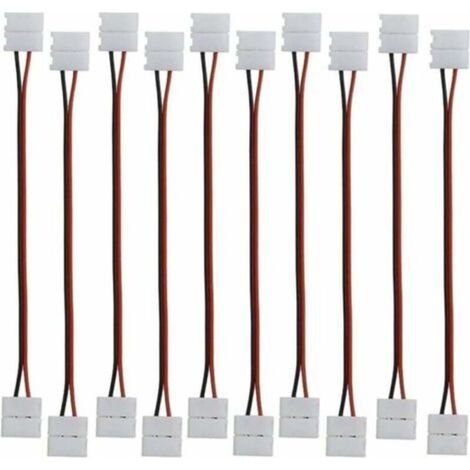 Connecteur pour ruban LED 2 broches, câble d'extension flexible, ruban LED flexible 2 broches, connecteur d'angle pour rubans LED monochromes SMD 5050 5630 de 10 mm de large et 17 cm de long - Versail (1/5)