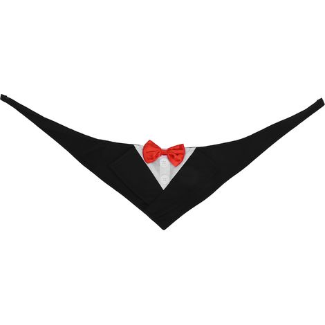 Costume pour chien de compagnie, ensemble bandana, chemise avec nœud papillon, pour fête de mariage formelle, chiens de grande et moyenne taille, rouge S (1/5)