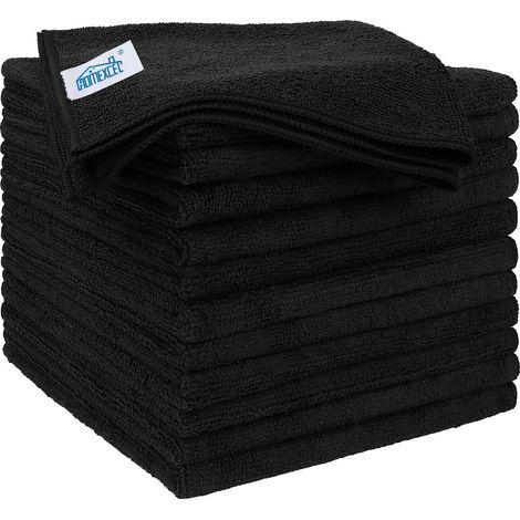 Lot de 12 chiffons de nettoyage en microfibre - 40,6 x 40,6 cm - Ultra absorbants - Ne peluchent pas et ne laissent pas de traces - Pour voiture, cuisine et fenêtre (1/5)