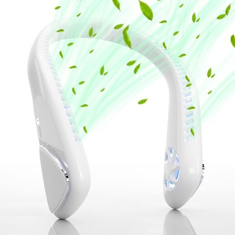 Ventilador de cuello sin aspas - Ventilador de cuello portátil de 3 velocidades, recargable por USB, diseño manos libres - Ideal para uso diario (1/5)