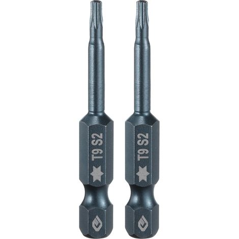 2 Pièce Embout de Tournevis Torx Magnétique, T9 1/4" Hex Tige Longueur 50mm Embout de Vissage Long Hexagonal en Acier S2 avec Trou pour Retirer les Vis de Fixation Outils (1/5)
