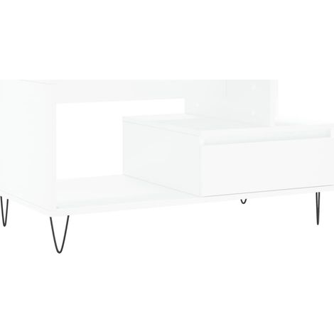 Maison Exclusive - Couchtisch Weiß 90x49x45 cm Holzwerkstoff