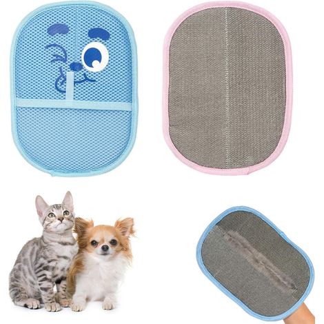 2 Pièce Gant Brosse Chat,Gants Anti Poils Animaux Brosse Double Face,Réutilisable Gant Poils Animaux Pour Peigner et Toiletter les Chats et les Chiens,Brosse Pour Chat pour Canapé Meubles Tapis (1/5)