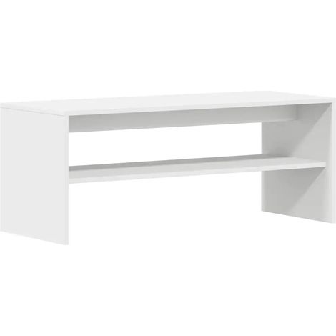 Meuble TV avec grand rangement style moderne salon 100 x 40 x 40 cm en bois d'ingénierie blanc (1/5)