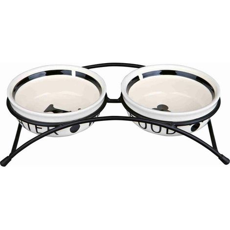 2×0.25l/diametro 13cm: Eat-on-feet set di ciotole in ceramica bianco/nero (1/4)