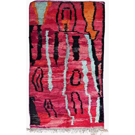Authentique tapis berbère 165x285 multicolore fait à la main BOUJAAD