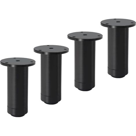 4 Pièces 80mm Pieds de Meubles Réglables, Pieds D'armoire, Jambes de Canapé, Pieds de Support pour Meubles, Armoires, Étagères de Support pour Armoires de Rangement (Hauteur Réglable 0-25mm) (1/5)