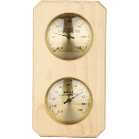 Igrometro per sauna 2 in 1 in legno, igrometro e termometro per interni (1/4)