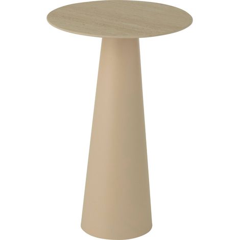 Table d'appoint colonne beige élégante en métal fer écru - Beige fer écru élégant (1/5)