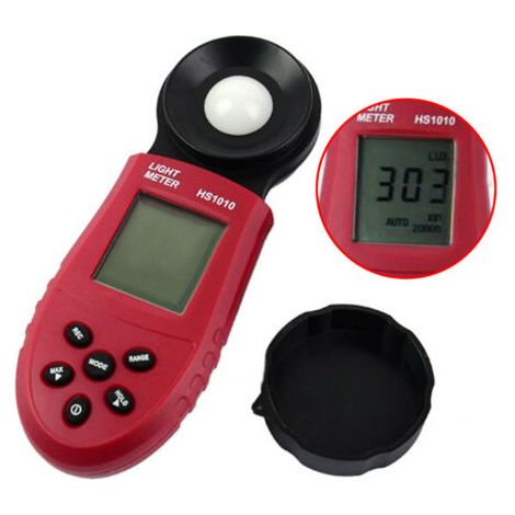 Luxmètre portable HS1010, mesure les lux et les FC jusqu'à 200 000 lux, écran LCD rétroéclairé, testeur de photomètre (1/4)