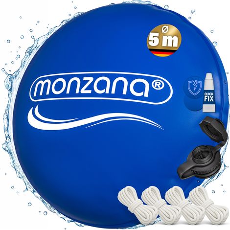 MONZANA® Poolkissen Winter Rund Chlorbeständig Seil PVC Verstärktes Material bis -20° Doppelnaht Sicherheitsventil 6 Ösen Luftkissen Pool Abdeckung Ø 5m (1/5)