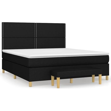 Maison Exclusive - Cama box spring con colchón tela negro 180x200 (1/5)