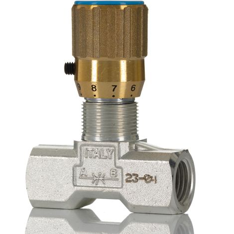 Vanne de régulation du débit hydraulique RS PRO, BSP 1/4, 210 bar Bars ( Prix pour 1 )