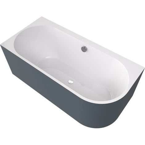 ASTRA L MONOLITH Baignoire asymétrique 160x75x60cm, blanc/sienne (1/4)