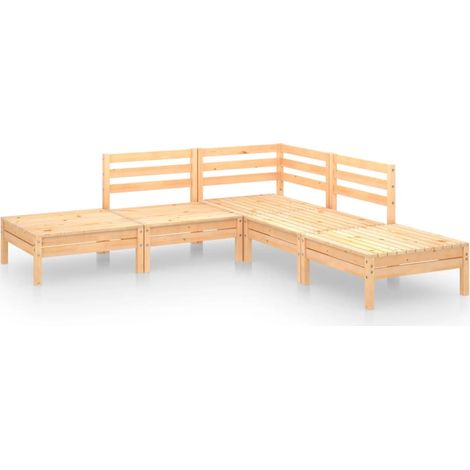 Maison Exclusive - Set Salotto da Giardino 5 pz in Legno Massello di Pino (1/5)