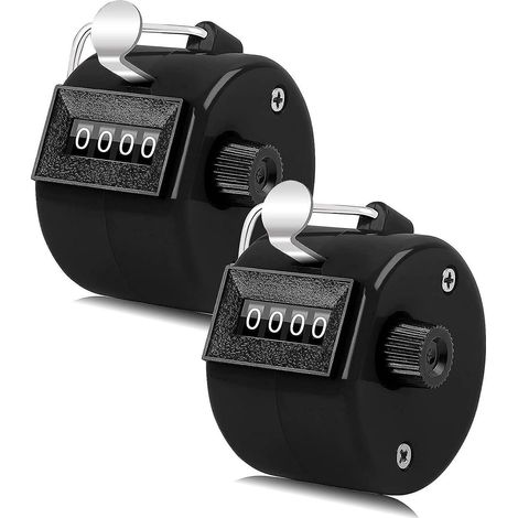 2 Pices Compteur Cliquer 4 Chiffres(noir), Compteur Manuel, Compteur Manuel En Mtal Pour Le Sport, Coach, Cas (1/5)