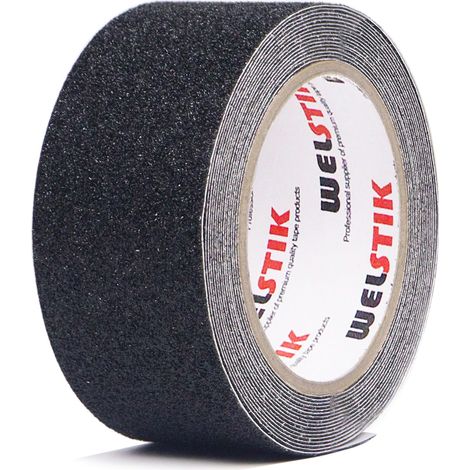 Bande Antidérapante adhésive, Forte Adhésif, Ruban Autocollant Anti-dérapante, pour Intérieur et Extérieur. Bande Sécurité, 5 cm x 5 m,Noir
