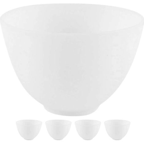 Lot de 5 bols mélangeurs en silicone pour masques faciaux, à utiliser soi-même ou pour mélanger des produits de soin de la peau.-9.20X9.20X6.10CM-White (1/2)