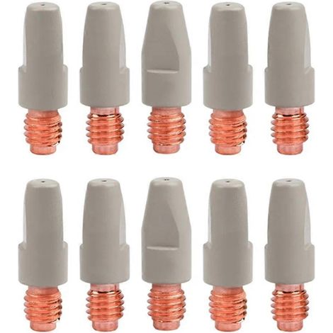 10 embouts de contact de soudage 36KD avec revêtement protecteur M8, buse à gaz 1,0 mm, pièces pour torche de soudage MIG (1/5)