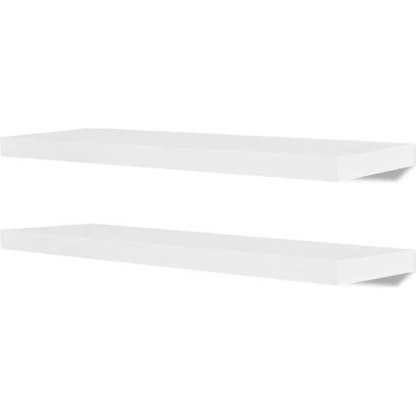Mensole da parete di design x2 in MDF bianco per DVD/libri 2702110/2