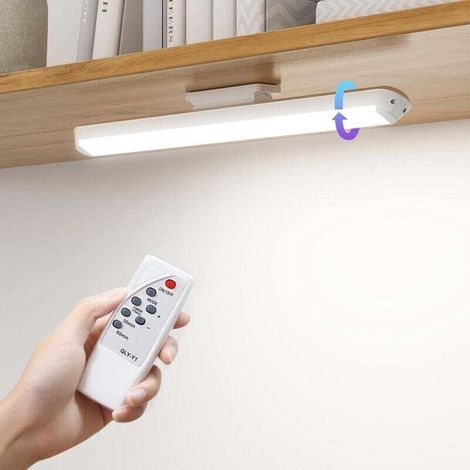 LED Lampe Dimmable de Placard 34cm avec Télécommande, Applique Murale Tactile et Rechargeable, Lumière Réglette Led Ajustable sous Meuble Cuisine Sans fil à 3 Modes d'Eclairage 4000K-6500K (1/5)