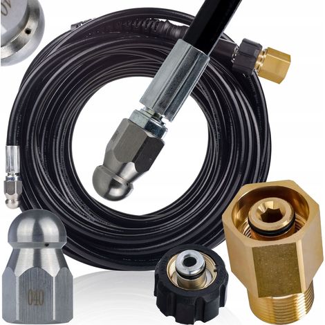 Tubo Alta Pressione JetClean 20M EasyLock – Compatibile con Idropulitrici Kärcher HD/HDS 200 Bar Ugello Sostitutivo 3+1