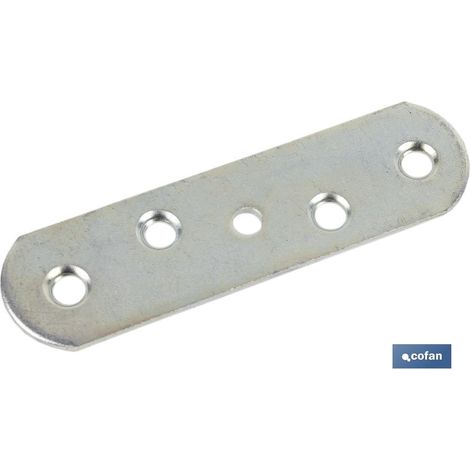 Piastra di giunzione metallica 35 x 15 mm, acciaio zincato, vendita unitaria