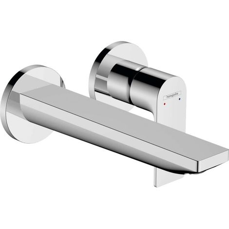 Mitigeur de Lavabo, Robinet Lavabo pour Montage Encastré, Bec 20 cm, avec Garniture de Vidage, Chromé, 72568000 (1/3)