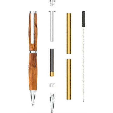 Kit de stylo fin pour tournage sur bois - Ensemble argenté - Fournitures de bricolage pour tournage sur bois, cadeaux faits main et plus encore - JXLGV (1/5)
