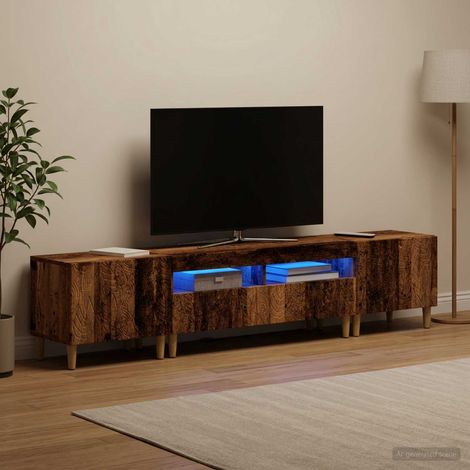 vidaXL Ensemble de 3 Meubles TV LED DELFT Bois ancien (1/5)