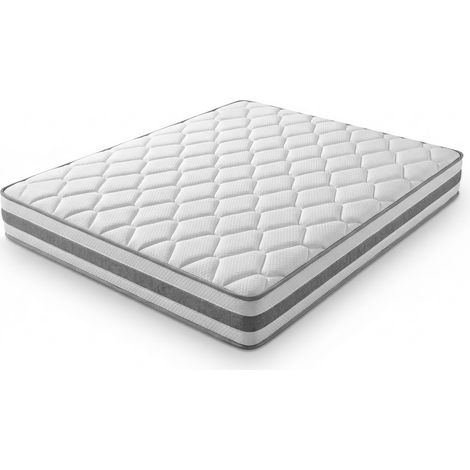 Materasso 90x200 cm H4 25 cm in schiuma e molle insacchettate, 7 zone, bianco (1/5)